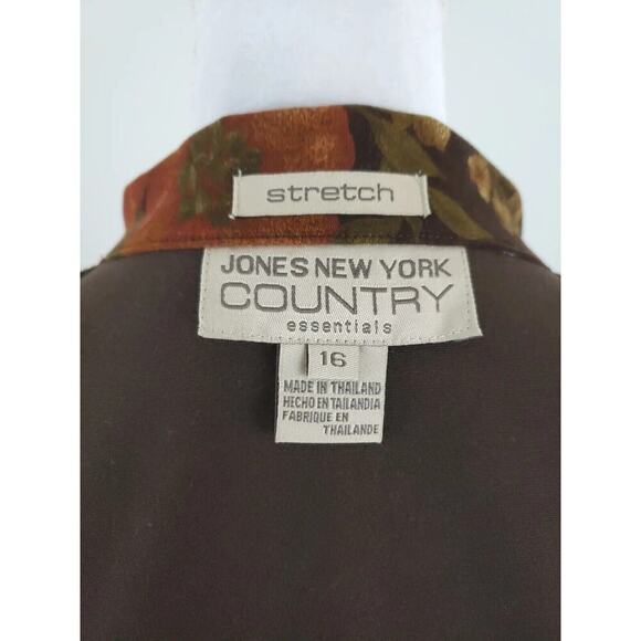 Jones New York Country Essentials Button Up Floral Jacket Women Size 16 Unlined. - Picture 2 of 15